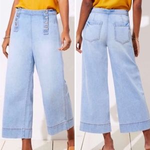 LOFT Wide Leg Crop Sailor Light Wash Jeans